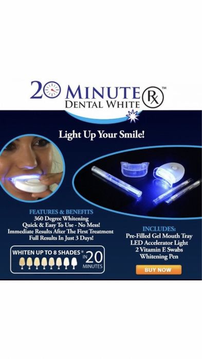 Kit pentru albirea dintilor acasa in 20 minute, DentalWhiteRx