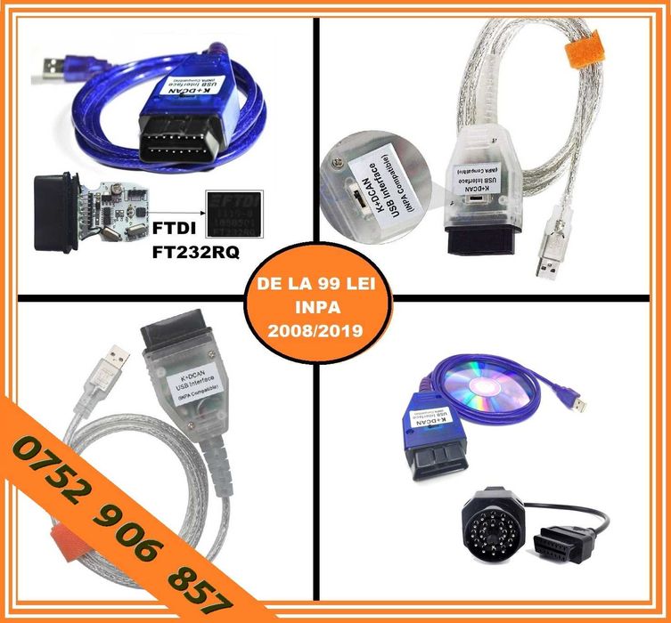 Tester BMW INPA FT232RL +Switch OBD II OBD I Interfata diagnoza K+DCAN