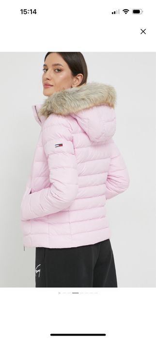Пухено яке Tommy Jeans розово М размер