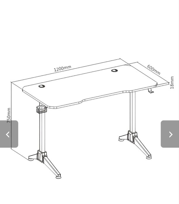 Геймърско бюро LUMI Conqueror GMD03-2 120x60 см