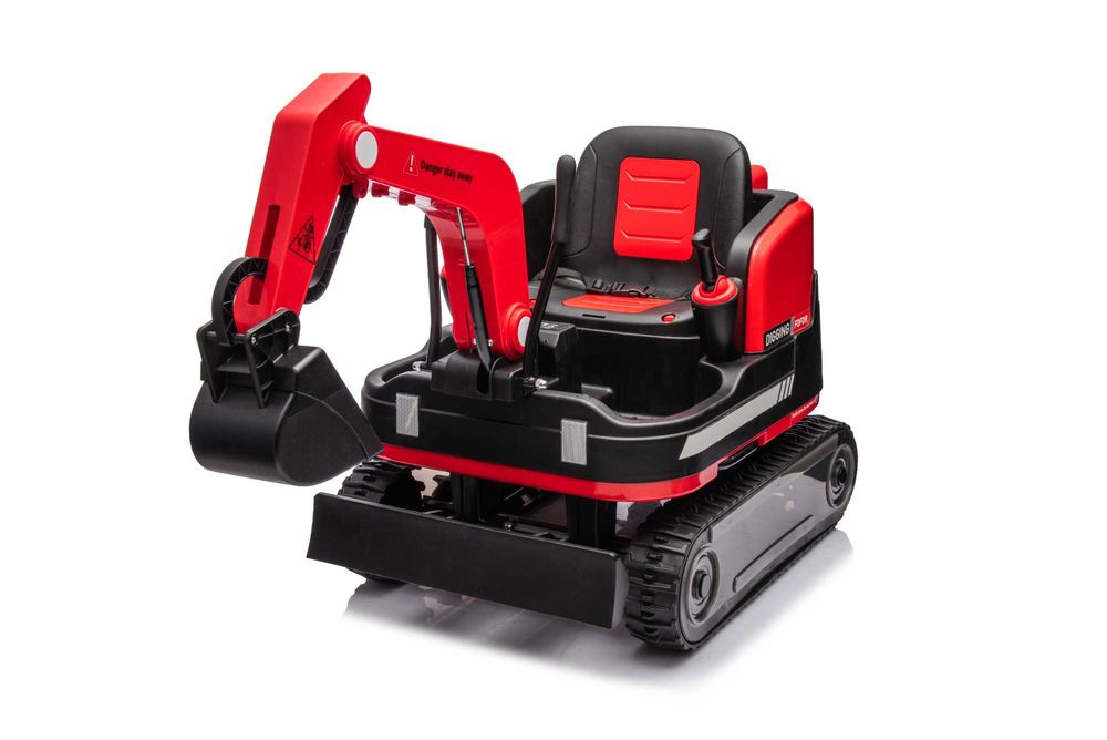 Excavator electric Kinderauto X7 2x 55W 12V-12Ah, scaun tapitat, RED