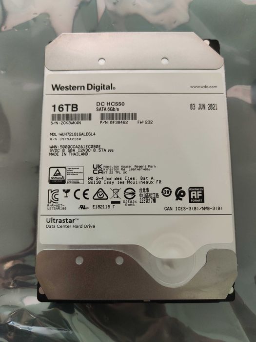 Hard Disk 16TB WD Ultrastar DC HC550 SATA3 Enterprise | Garanție 12 luni