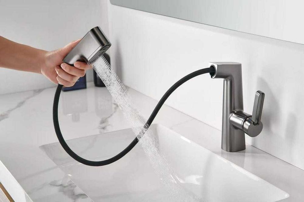 Смесител за баня с 3 режим и издърпваща се глава - W140