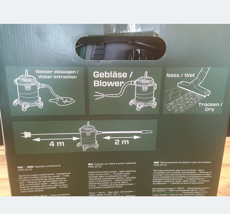 Parkside Aspirator umed- uscat , vas inox 20 l,accesorii,aspirare și suflare 

, 5 roți pentru stabilitate 
Trage și lichide 
Predare Brasov
Nu trimit