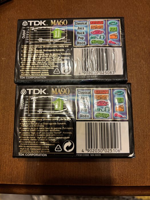 Vand 2 casete audio tdk ma 60 si 90 min.