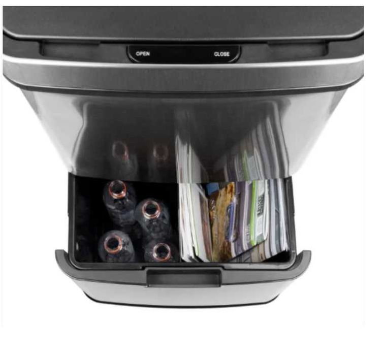 Coș de gunoi automat NARVIK cu compartiment dublu ptr reciclare, 75 l