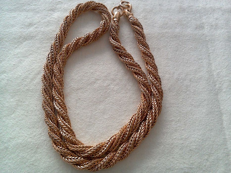 Lant gros, colier metal nobil placat Aur, Marcat, model deosebit