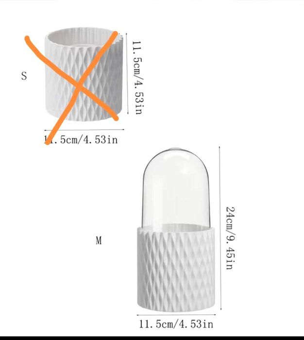 Кутия за четки за грим с капак и въртяща се на 360°