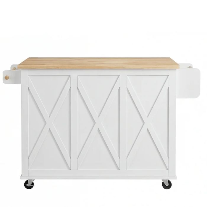 143 см кухненски остров , количка за съхранение с подвижни колела