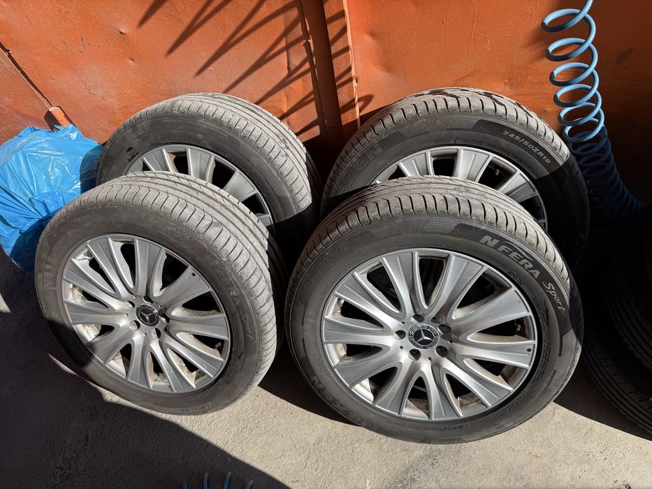 Оригинални лети джанти 18-ки с нови гуми за Mercedes W222  ( W221 )