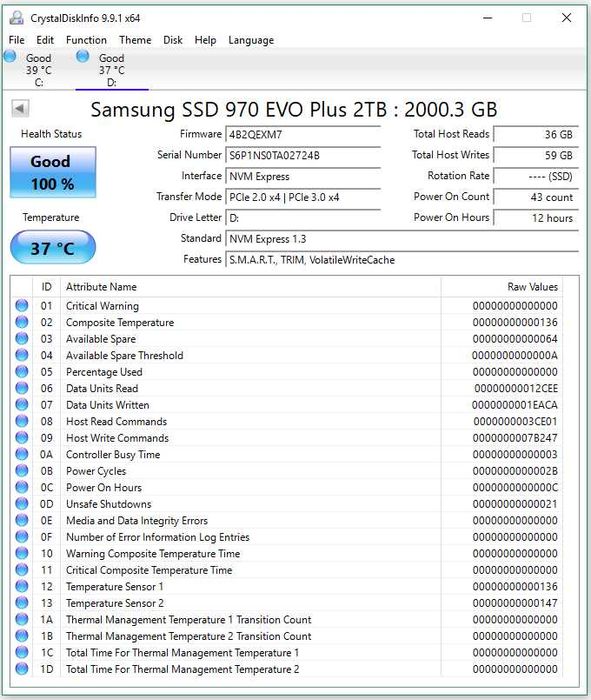 SSD Samsung 970 EVO Plus, 2TB, NVMe