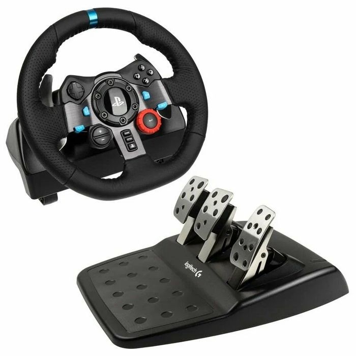 Logitech G29 игровой руль с педалями для реалистичных гонок.
