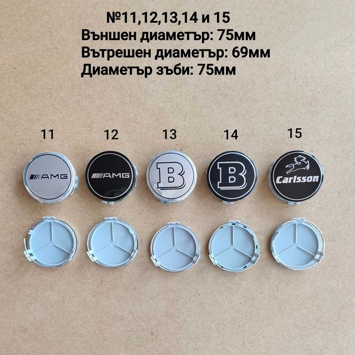 Капачки за джанти Mercedes Мерцедес 75мм