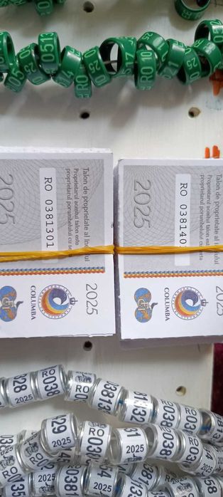 Inele porumbei 2026-FCI cu talon,,FRSC cu talon ,EE, cleme cu și fără