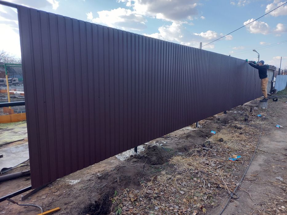 Заборы проф листа и сайдинга под ключ