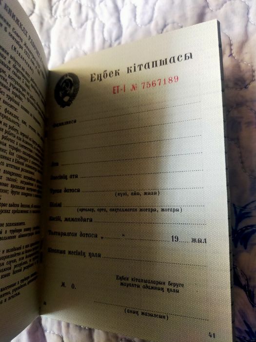 *Трудовая книжка.*