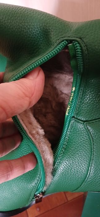 Сапоги зимние зеленые