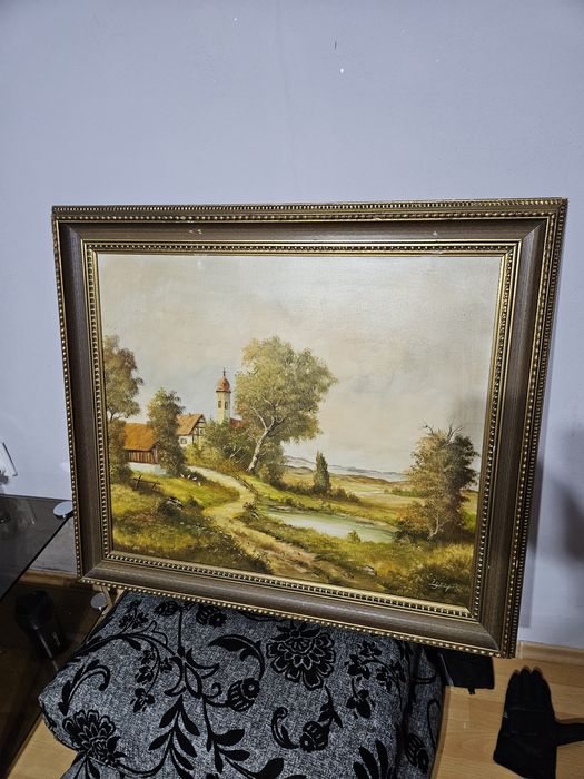 Tablou vechi   pe panza 85x75