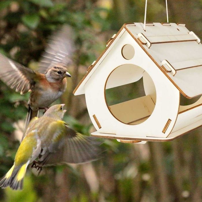 Casuta pasari din lemn DIY pentru asamblare si pictura 25 x 20 x 19 cm