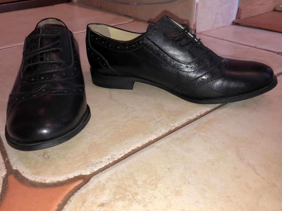 Pantofi dama din piele naturala cu siret (firma Allegro)