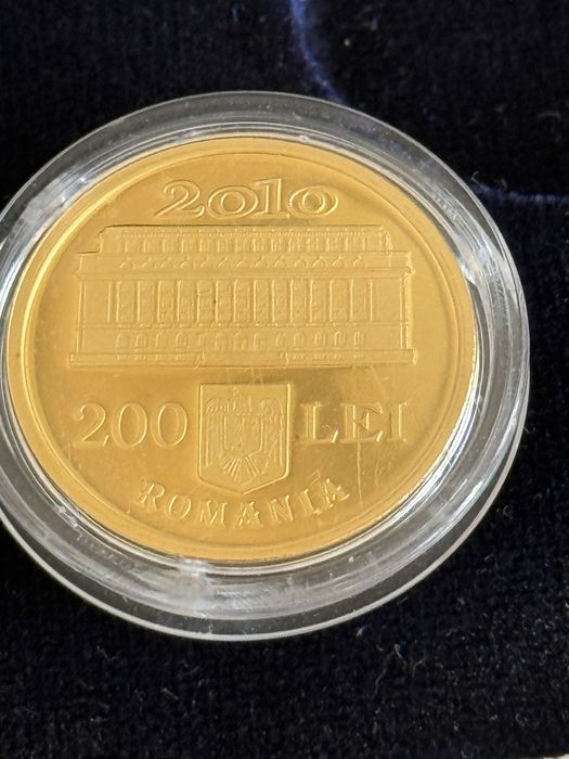 Moneda 200 lei emitent Monetaria Statului BNR predare personala 4200€