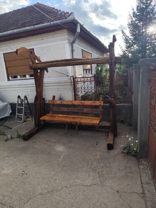 Leagăn de grădină rustic din lemn masiv. Unicat !