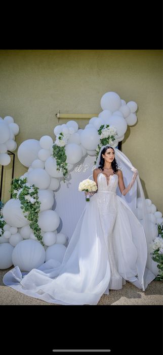 Rochie de mireasa lucrata manual S-XS