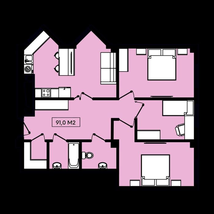Продается 4/9/13 91м2 в ЖК Royal Plaza на Ц-2, ор-р: Алайский рынок