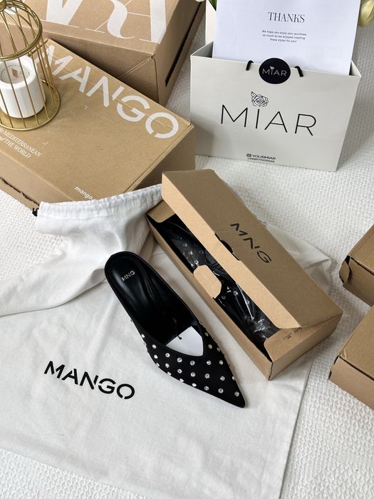 MANGO NEW коллекция туфли мюли каблуки камни