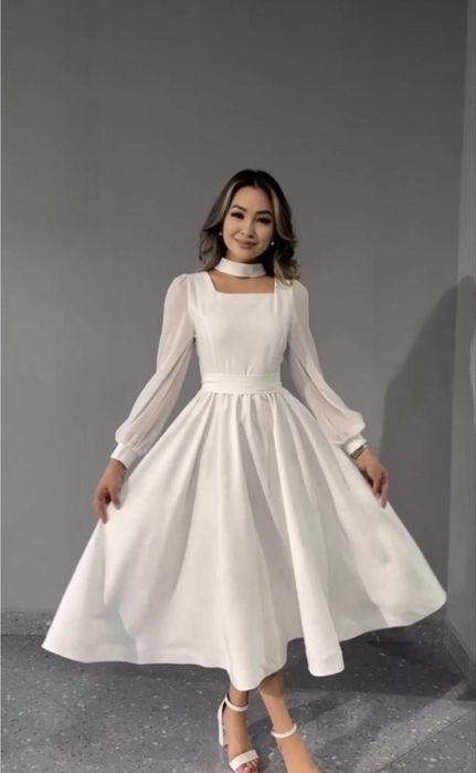 платье белое для выпусконого