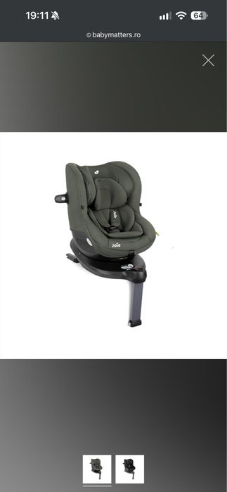 Scaun auto pentru copii Joie i-Spin 360°, 40-105 cm, certificat R129