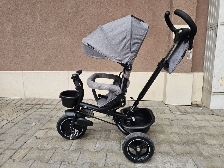 Kinderkraft триколка 5 в 1 Spinstep, сива