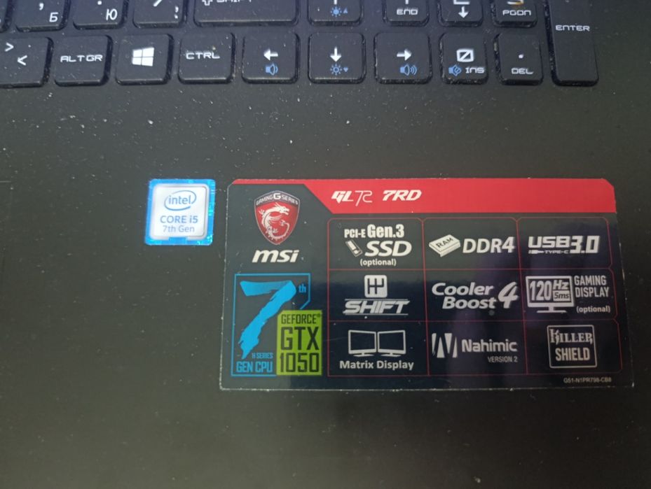 ноутбук MSI GL72 7RD