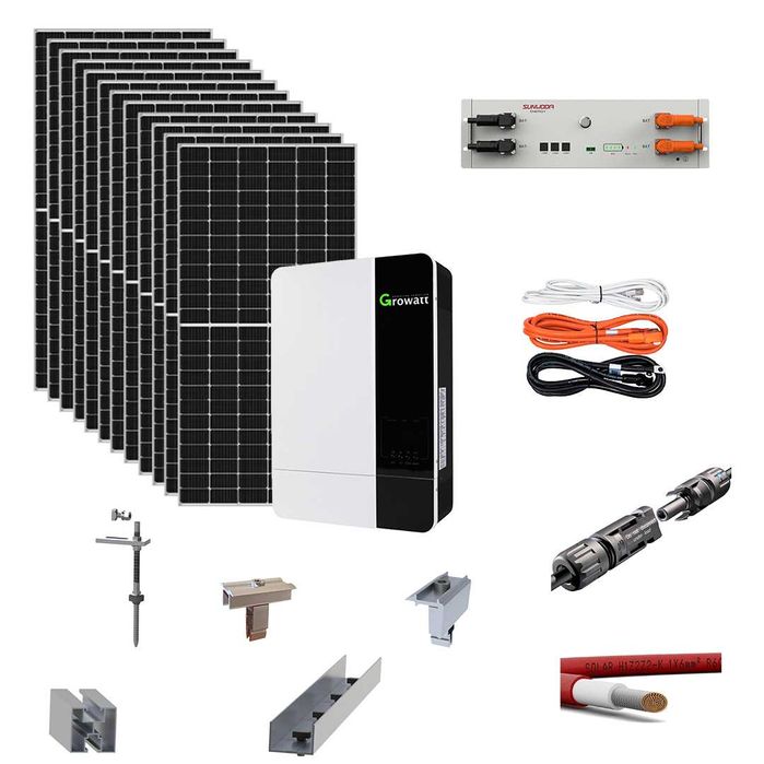 Соларна система 5kW – комплект за битумен покрив KT-SPF5-A410-B5-S