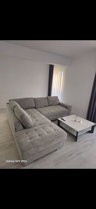Tunari/Inchiriez Apartament cu grădină 2 camere 60mp  mobilat și utila