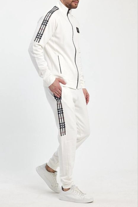Trening Burberry – Alb | Calitate Premium