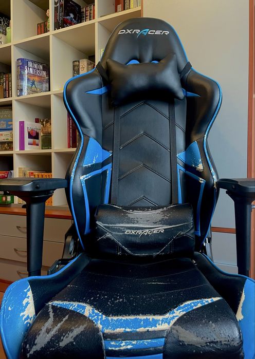 Гейминг стол DXRacer - Racing V2 OH/RV131/NB, черен/син