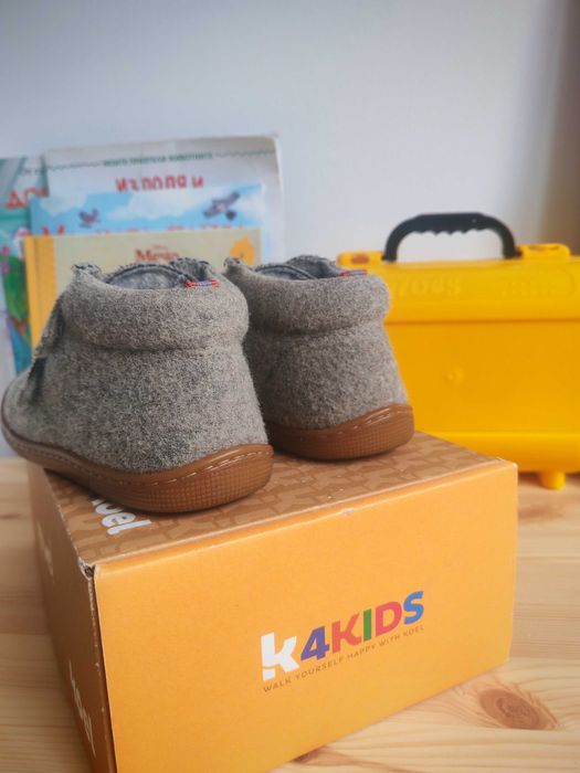 Детски боси Barefoot 29   мерино боти Koel Don Merino Light Grey