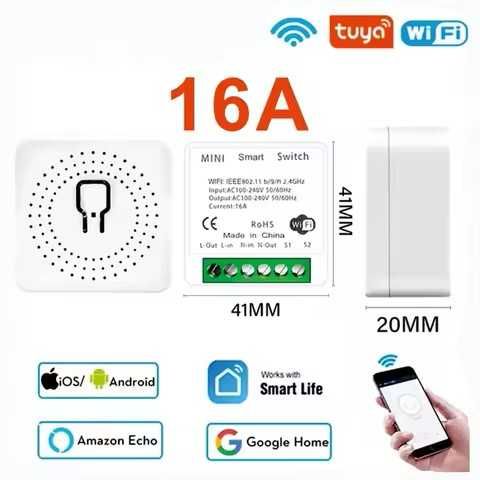 Tuya 16A MINI Wifi Switch DIY 1-way Remote Control