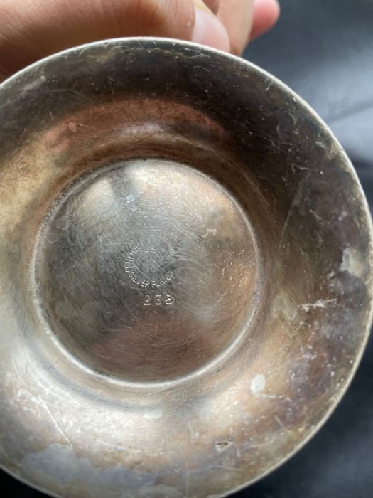 Cana placata argint(silver plated)Pinder Bros cu maner de coarne Angli