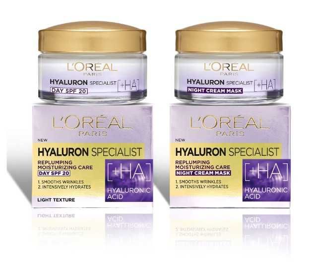 Set L'Oreal Paris Hyaluron Specialist: Crema zi 50 ml + Crema noapte
