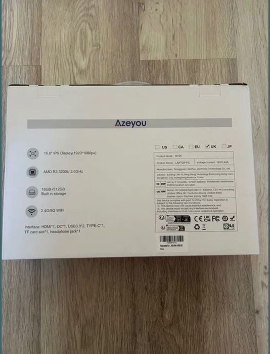 Лаптоп Azeyou ,Ryzen 3 , Ram 16 GB ,SSD 512 GB Нов не ползван!!!