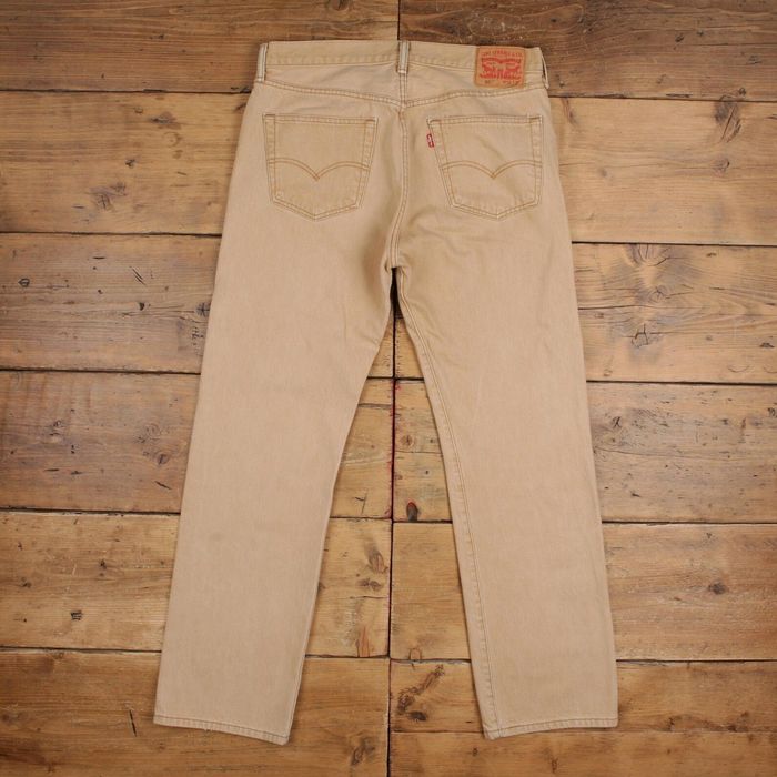 Blugi originali Levi's 501, mărime M, culoare beige, nepurtati