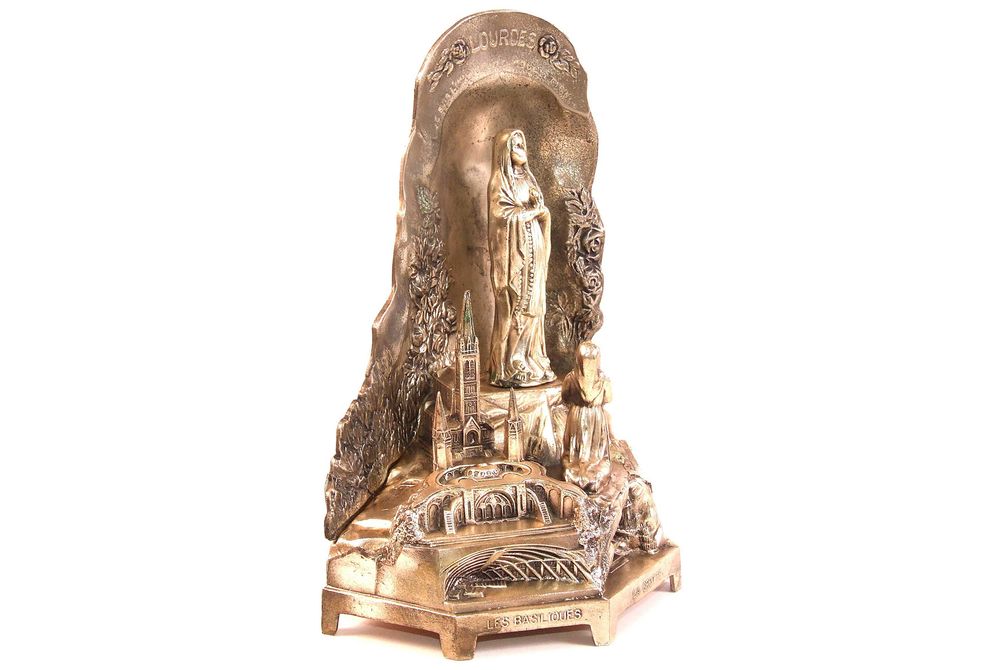 Aparitiei Fecioarei Maria în fata Sfintei Bernadette (statueta muzicala religioasa), mecanism elvetian AB Suisse, perfecta stare
