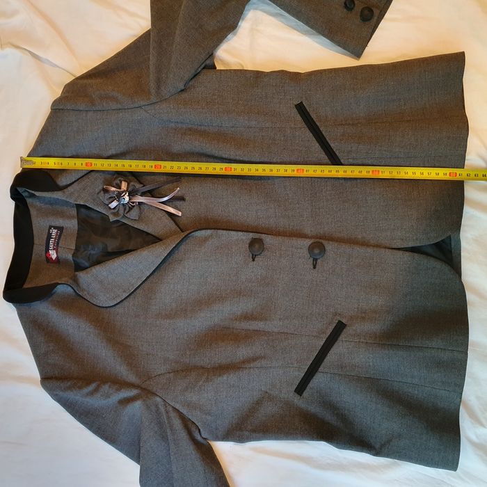 Costum sacou + fustă din stofă