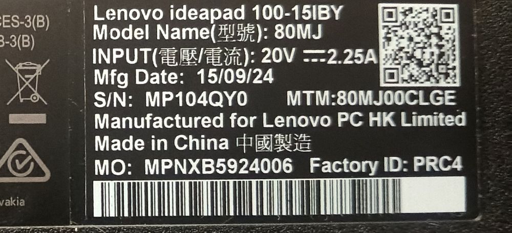 Лаптоп Lenovo ideapad 100