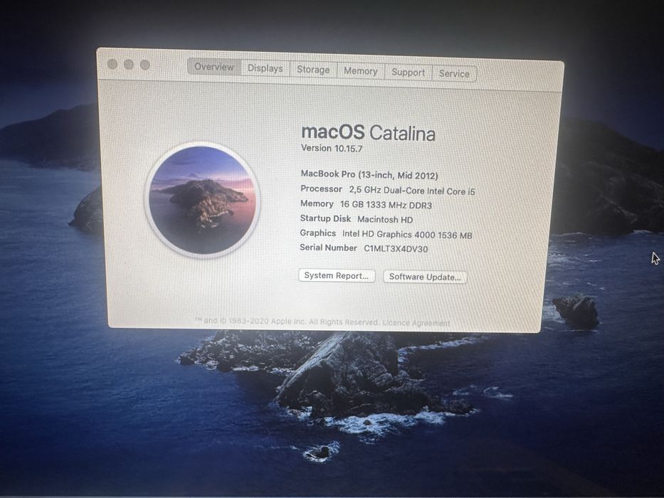MacBook Pro 13” Mid 2012 – 16GB RAM / 250GB SSD