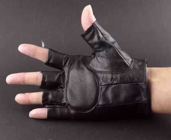 Ретро Пънкарски Кожени Колекционерски Ръкавици Железен Кръст IronCross