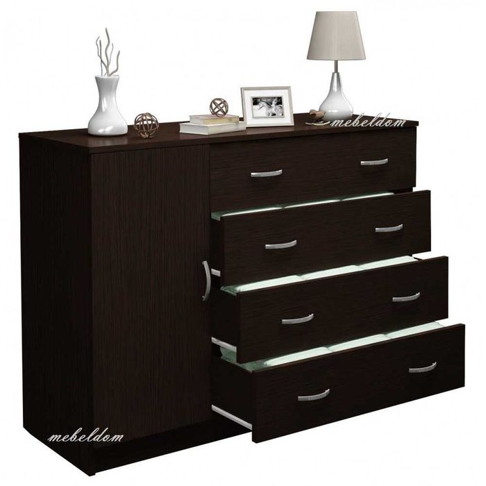 Скрин 110см. с врата и 4 чекмеджета(код-6189)