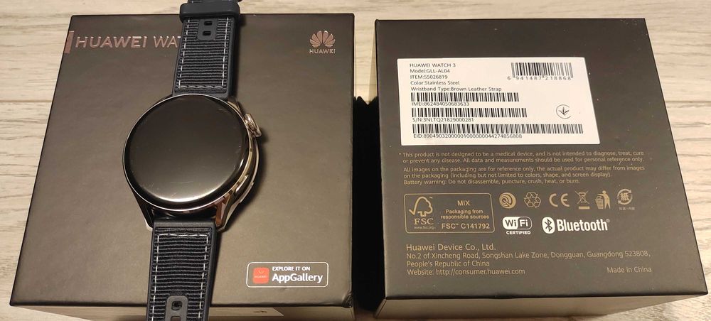 Ceas smartwatch Huawei Watch 3, 46mm, GLL-AL04, eSIM, 4G LTE, GPS NFC